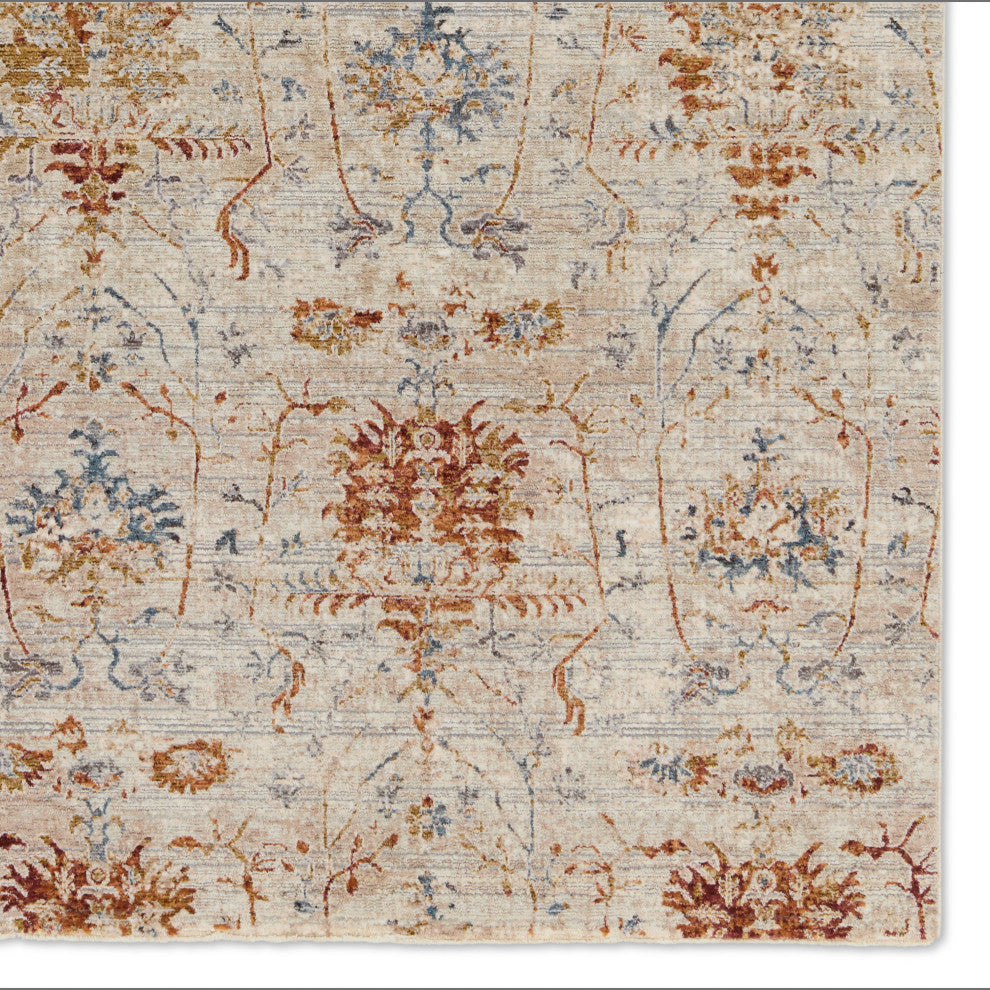 Jaipur Living Ozella Trellis Taupe/ Red Area Rug 9'3"X13'3"