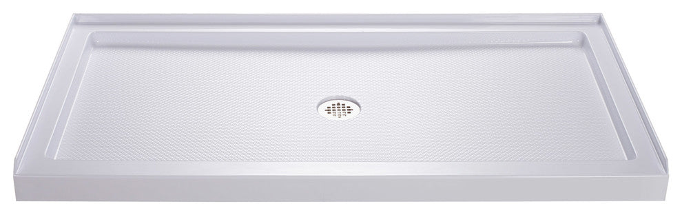 DreamLine SlimLine 34"x60" Base Center Drain and QWALL-3 Shower Backwall Kit