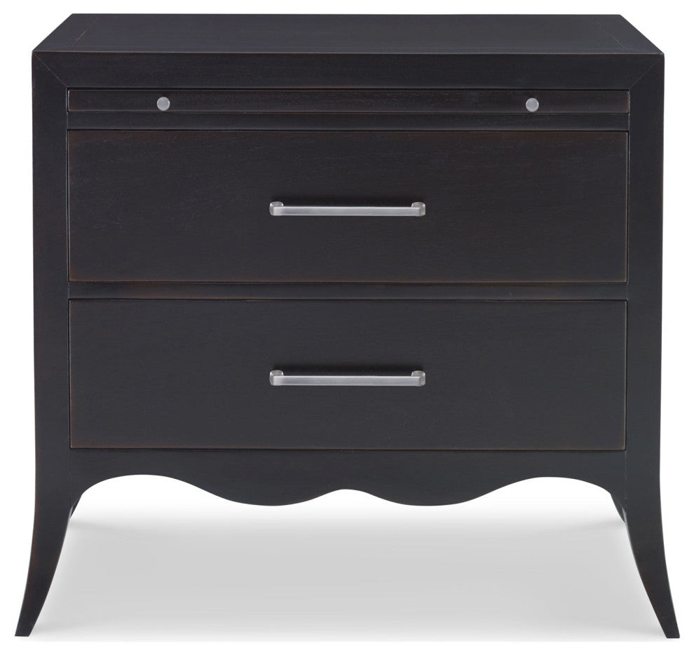 Ambella Home Collection - Beatrix Nightstand (Large) - Hand Rubbed Raven