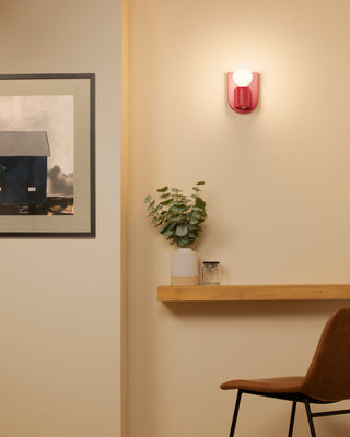 Nouveau Wall Sconce, Cerise, Polished Brass