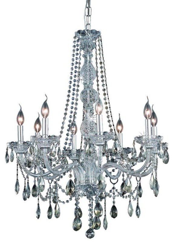 Elegant Verona Dining Room Light, Chrome Finish With Royal Cut Crystal