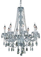 Elegant Verona Dining Room Light, Chrome Finish With Royal Cut Crystal
