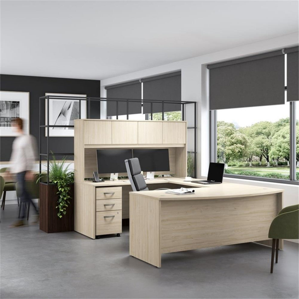 Studio C 72W x 24D Credenza Desk in Natural Elm - Engineered Wood