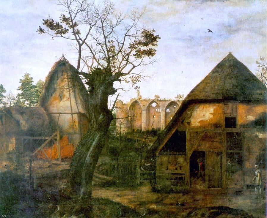 Cornelis Van Dalem Landscape with Farm, 20"x25" Gallery Wrapped Canvas Print