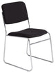 4 Pack Stackable Multipurpose Chair, Chrome Frame With Black Fabric Seat & Back