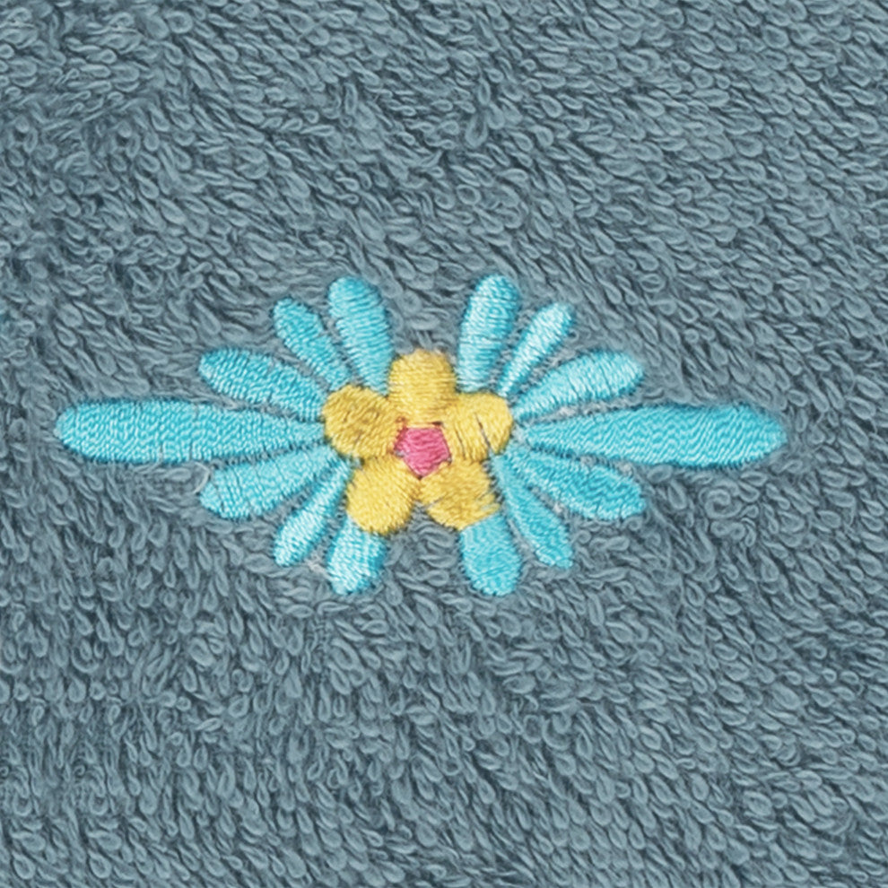 Linum Home Textiles Turkish Cotton Feliz 3-Piece Embellished Towel Set, Teal