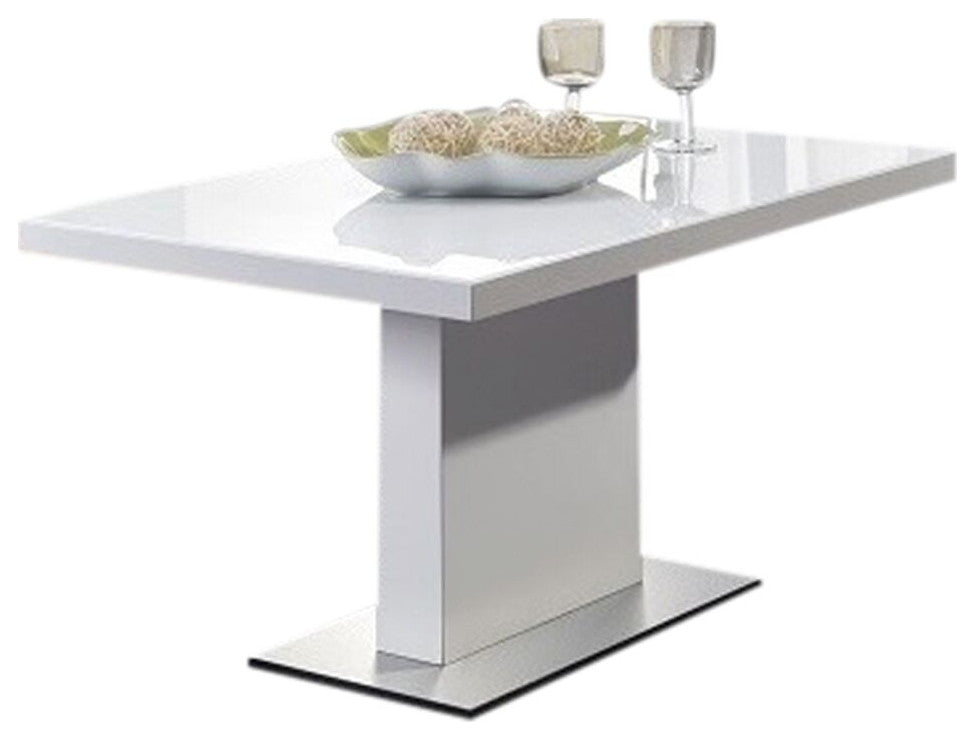 FEVITA Glass Top Coffee Table, White