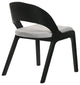 Polly Dining Accent Chairs, Black Finish and Gray Fabric, Set of 2