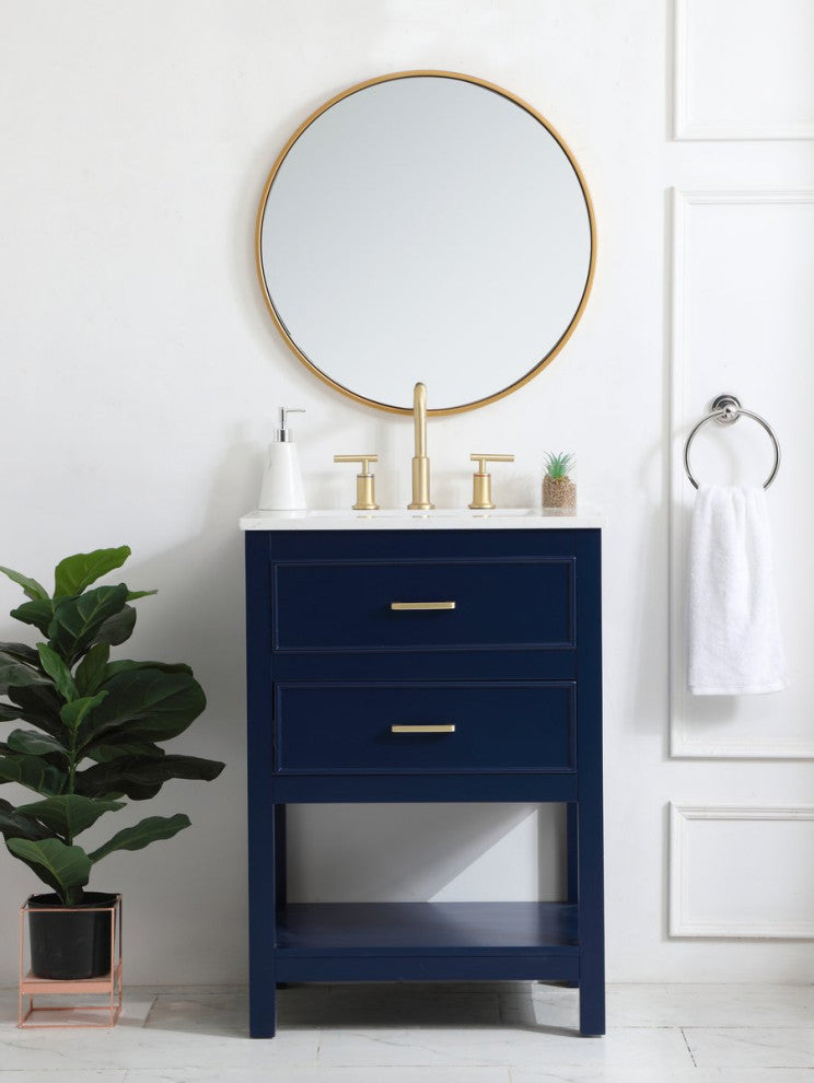 Home Living 24" Single Bathroom Vanity, Blue