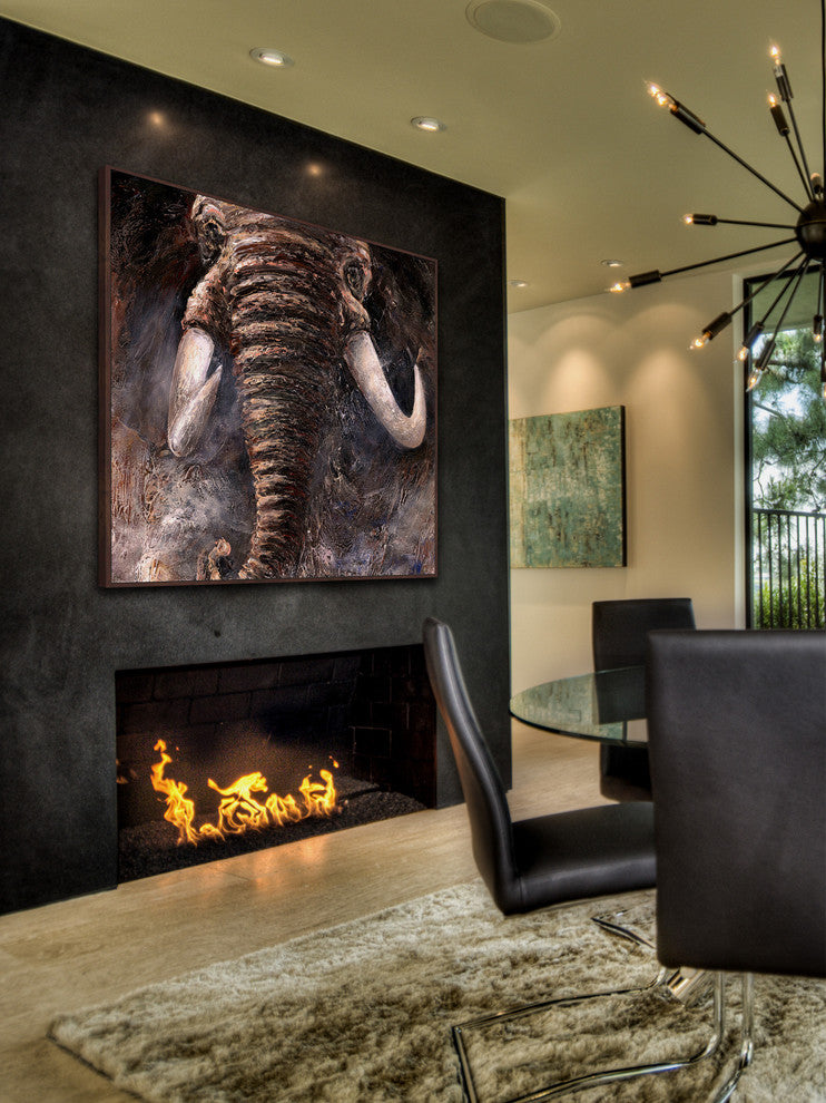 Marmont Hill, "Fierceness" by Bergerac Floater Framed Painting on Canvas, 12x12