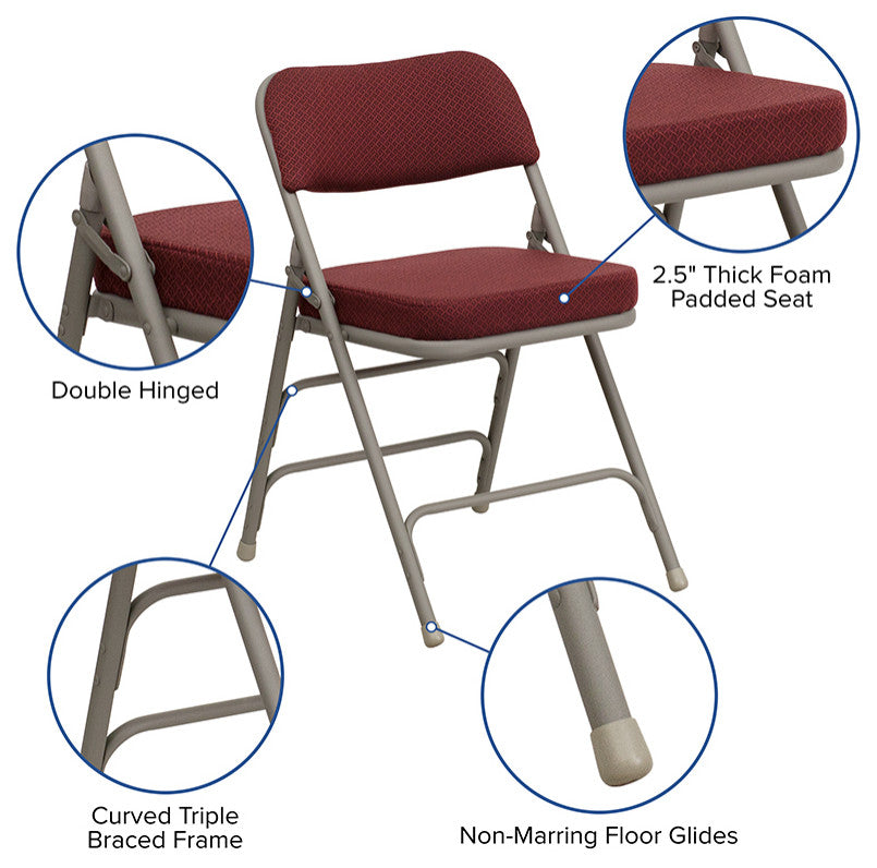 Burgundy Fabric Folding Chair