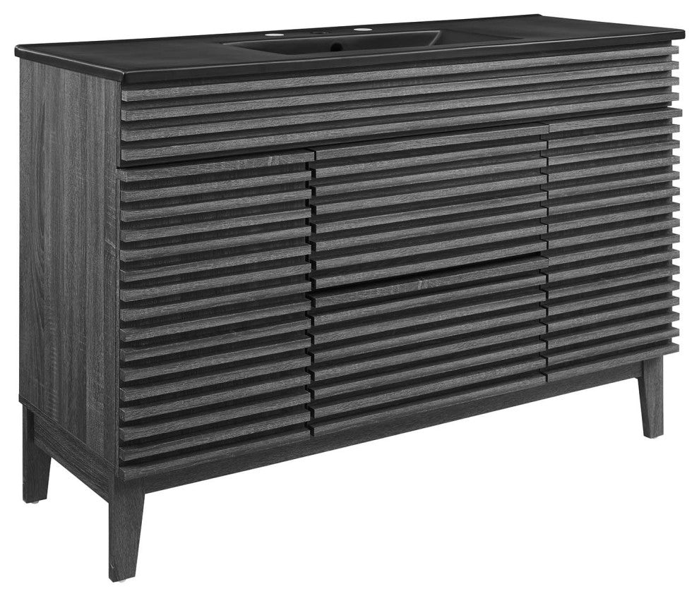 Render 48" Single Sink Bathroom Vanity, Charcoal Black