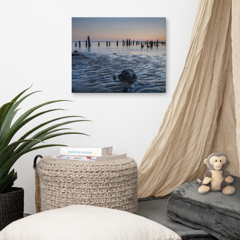 Low Tide At Battery Coastal Landscape Photo Canvas Wall Art Print, 16" X 20"