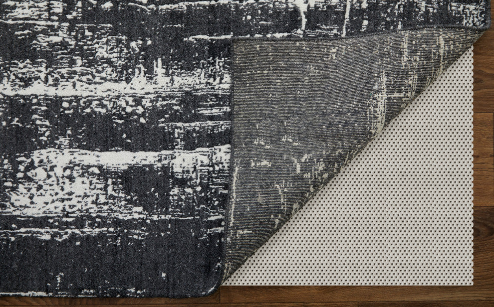 Eshwar R8929 Modern/Industrial/Global Rug, Black/White, 5'x8'