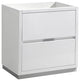 Valencia Free Standing Modern Bathroom Cabinet, Glossy White, 30"