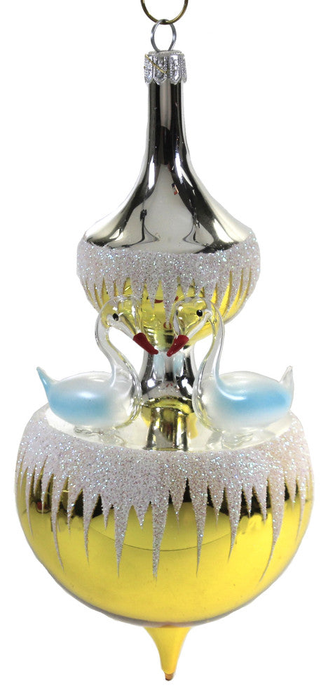 De Carlini Italian Ornaments Swan Fountain Tree Ornament Christmas Carousel