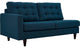 Modern Azure Empress Left-Facing Upholstered Fabric Loveseat