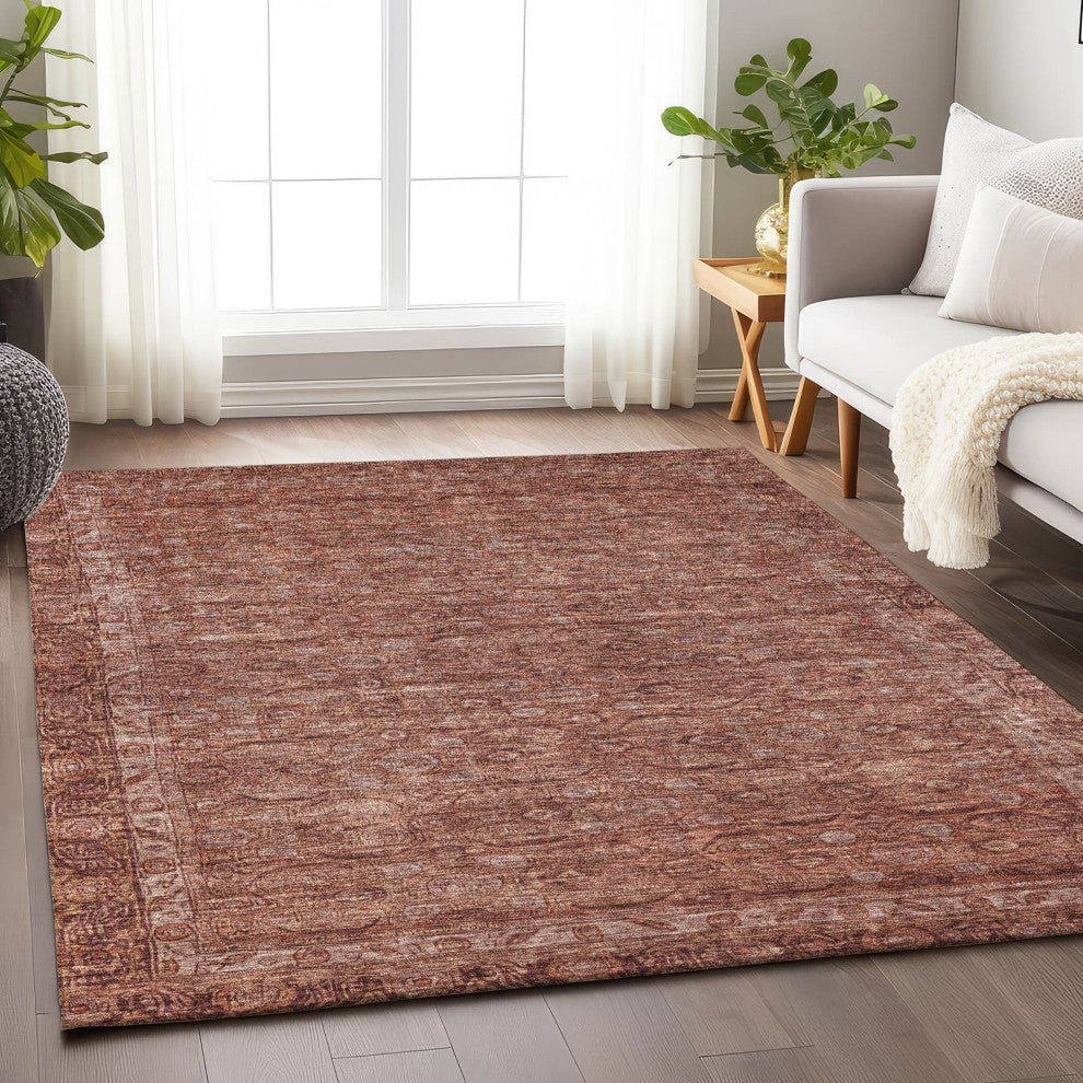 Machine Washable Indoor/Outdoor Chantille ACN1762 Terracotta 3' x 5' Rug