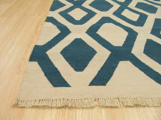 Ivory Transitional Geometric Indoor/Outdoor Kilim Area Rug