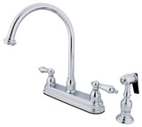 Kingston Brass 8" Centerset Kitchen Faucet, Polished Chrome