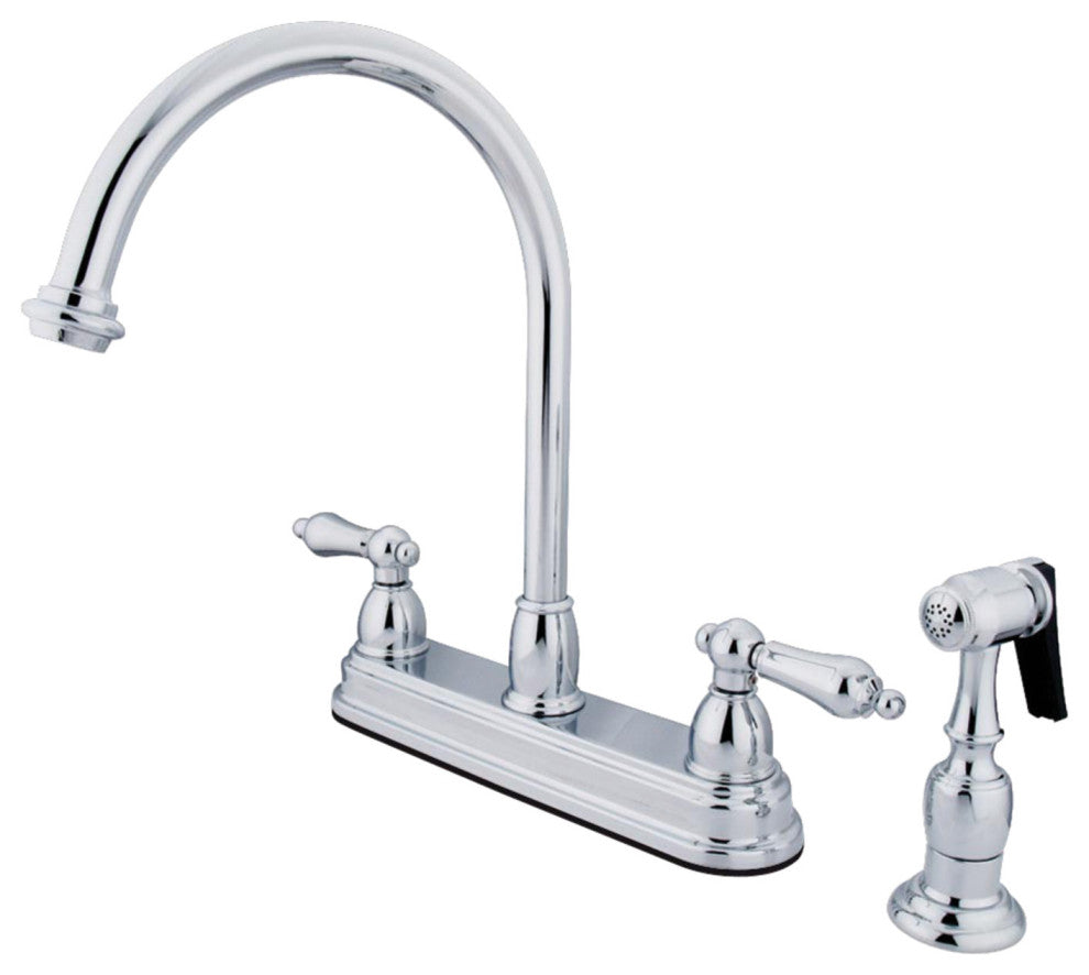 Kingston Brass 8" Centerset Kitchen Faucet, Polished Chrome