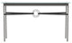 Equus Console Table, Natural Iron Finish - Black Accents - Black Leather Strap