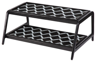 Double-Tier Black Stand With 3-Pair Rubber Boot Trays San Tropez