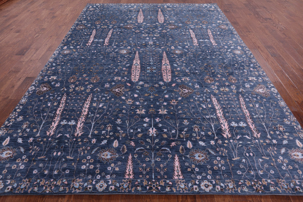 Persian Ziegler Handmade Wool and Silk Rug 8' 10" X 11' 10" Q7050
