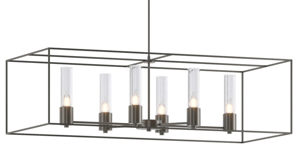 Portico Pendant, Dark Smoke, Natural Iron Accent