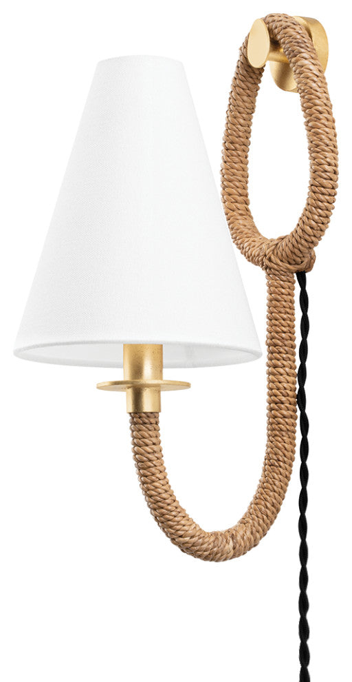 1-Light Portable Sconce, Vintage Gold Leaf