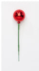 40mm Christmas Plastic Ball Pick, Red  Set Of 24