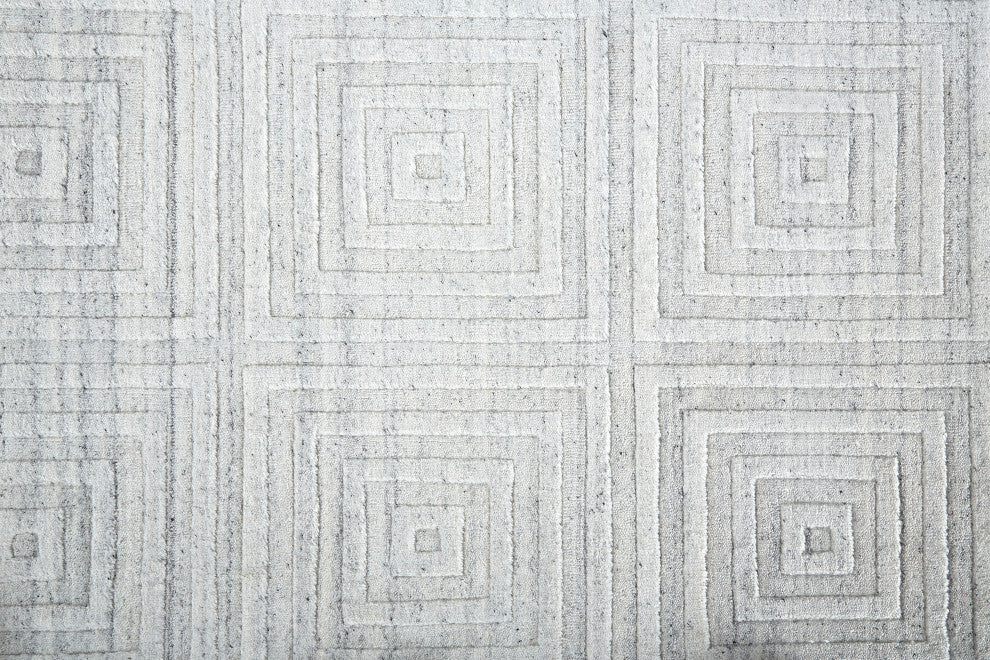 Weave & Wander Tatem Minimal Viscose Rug, White/Gray, 2' x 3' Rug