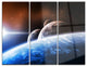 "Space Planet Landscape" Digital Glossy Metal Wall Art, 3 Panels, 36"x28"