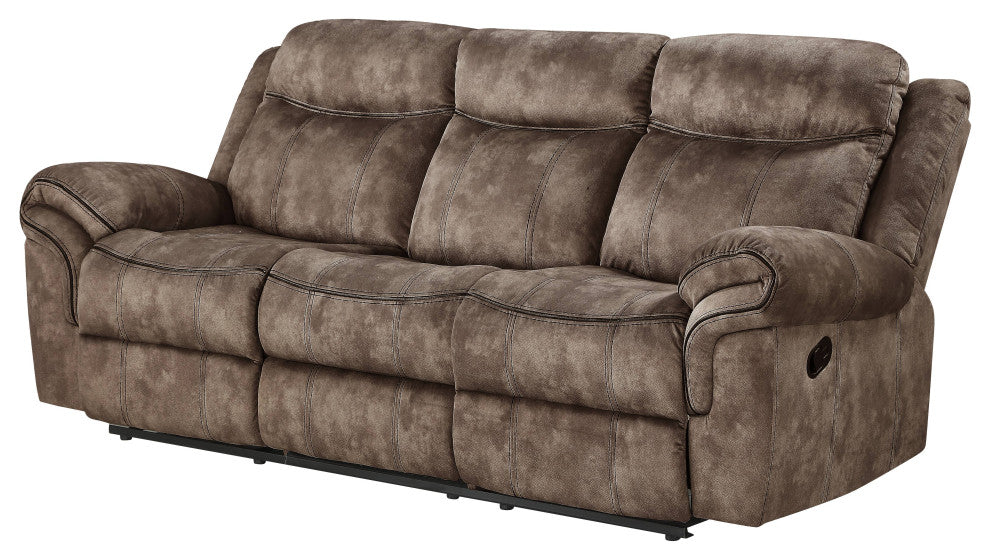 ACME Zubaida Sofa With USB Dock and Console, 2-Tone Chocolate Velvet
