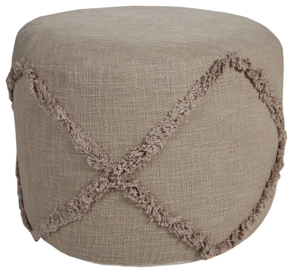 Solid Textured Decorative Diamond Pouf Ottoman