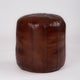 Pouf-Solid Handmade Leather Pouf, Floor Pillows and Poufs, 14x14x14