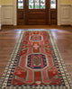 Fine Vintage Distressed Brock Rust/Navy Runner, 4'3x9'6