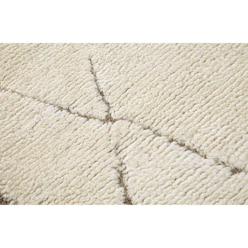 Adab Moroccan Lines Area Rug, Brown, 7'9"x9'9"