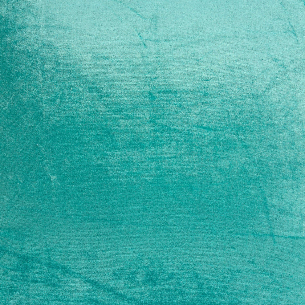 HomeRoots 22" x 0.5" x 22" Transitional Aqua Solid Pillow Cover
