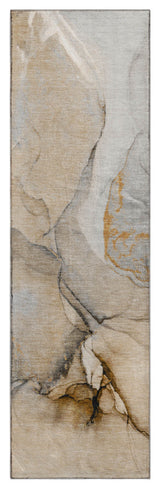 Premium Machine Washable Mayfield AMF506 Beige 2'3" x 7'6" Runner Rug