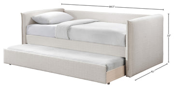 Colton Linen Textured Fabric Upholstered Daybed, Cream