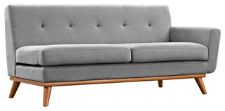 Modern Expectation Gray Engage Right-Arm Upholstered Loveseat