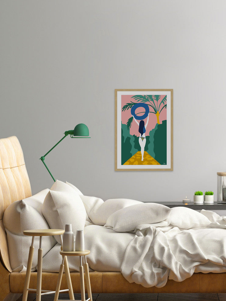 "Welcome Summer" Framed Painting Print, 12"x18"