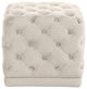 Stella Velvet Upholstered Ottoman/Stool, Cream