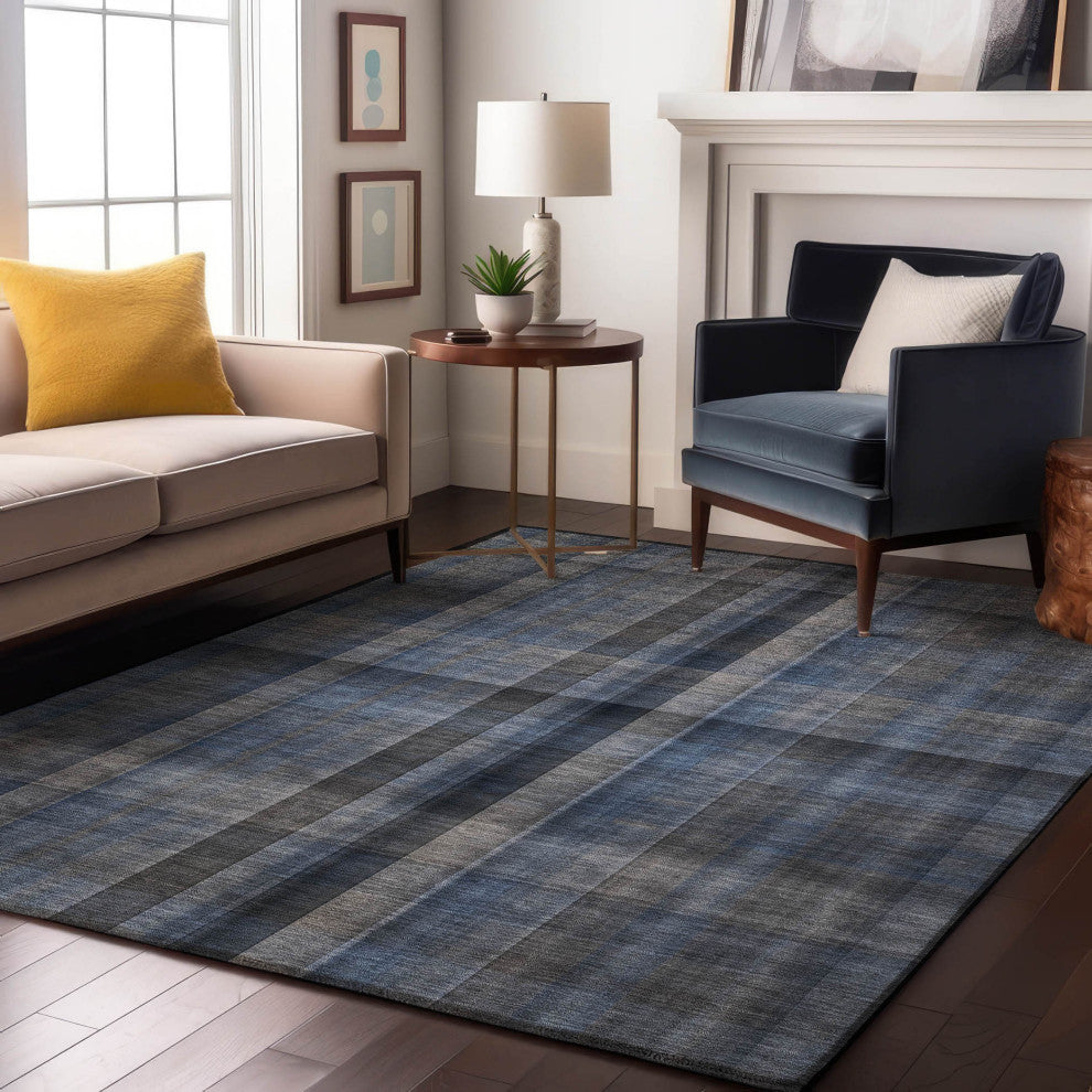 Premium Machine Washable Mayfield AMF548 Blue 2'6" x 3'10" Rug