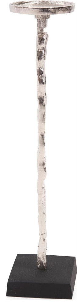 Silver Abstract Figure Candle Holder