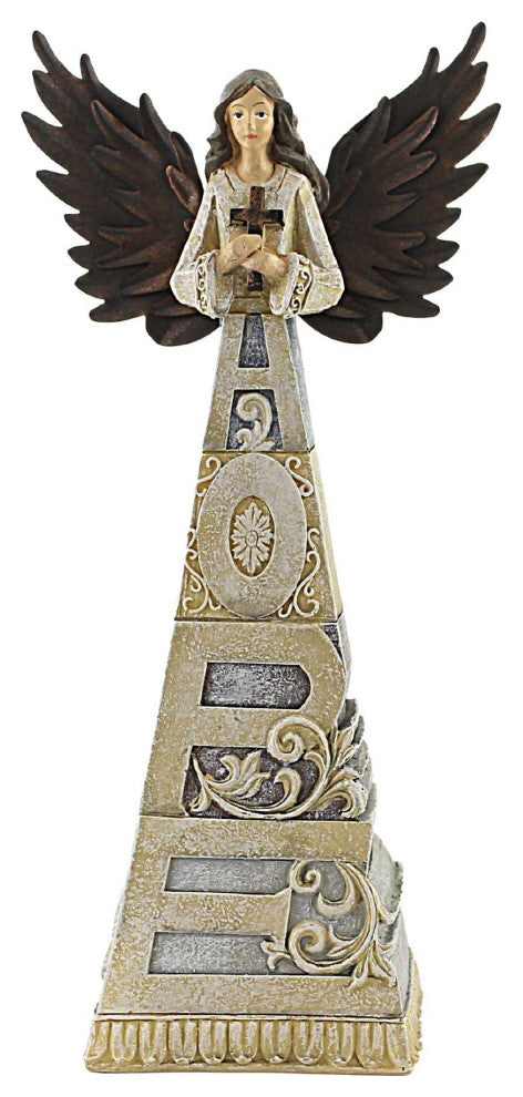 Figurine Crossword Hope Angel Polyresin Cross Wings Blessed 12970