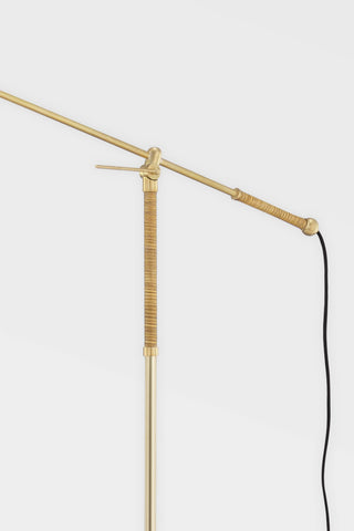 Dorset 1-Light Floor Lamp by Mark D. Sikes, Aged Brass Frame, Cream Shade