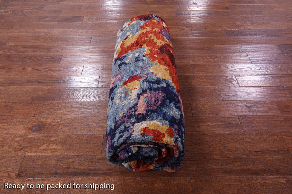 9' 5" X 13' 5" Modern Abstract Hand Knotted Wool Rug - Q12637