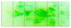Bright Green Starry Fractal Sky, Abstract Canvas Art Print, 70"x28", 6 Panels
